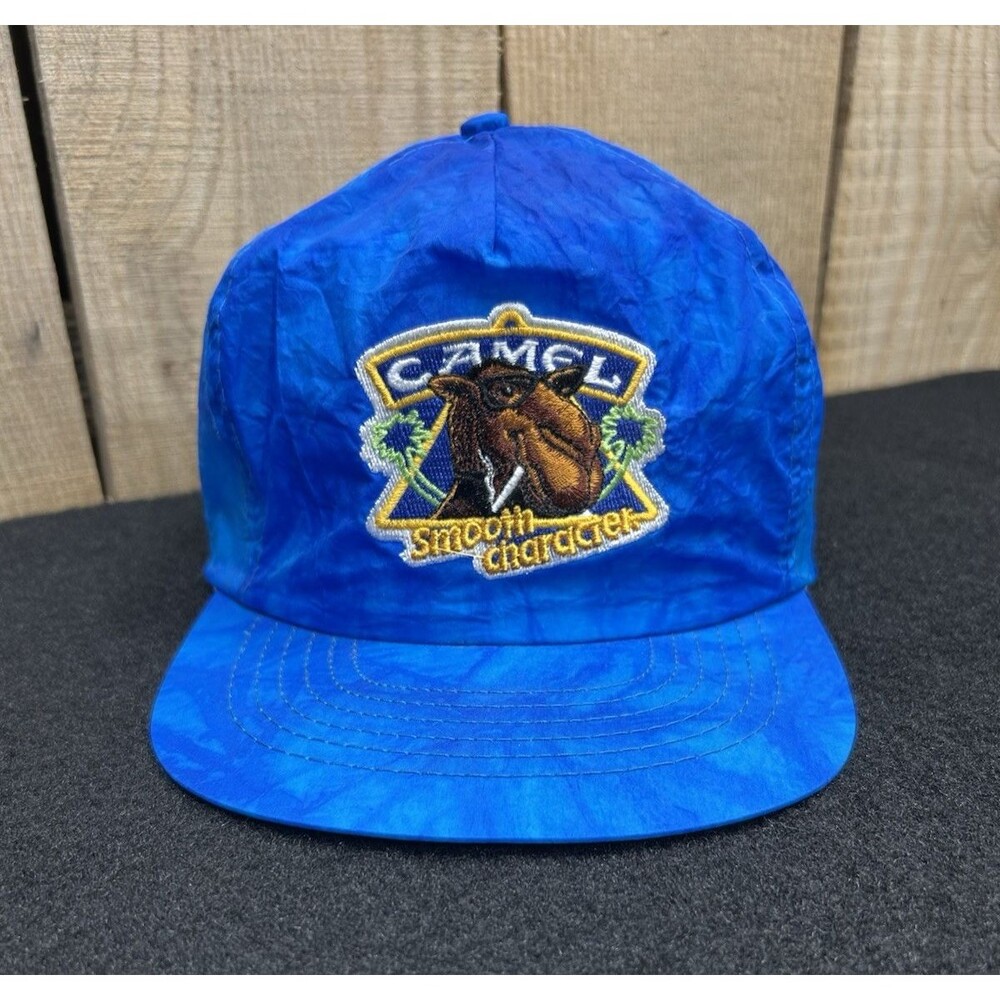 Vintage Joe Camel Hat Cap Cigarette Smooth Character Blue Snapback 90s